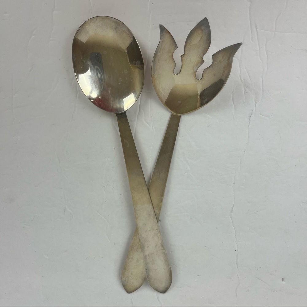 Vintage Silver plated contemporary design serving utensil set.